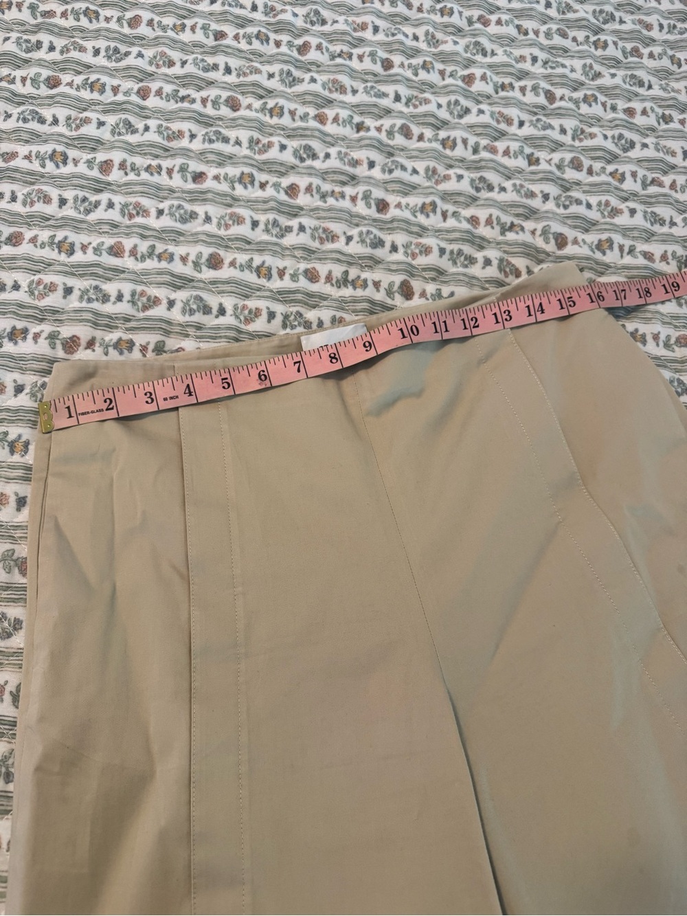 St. John Wide Leg Cotton Blend Khaki Pants Trousers Size 8 - Picture 8 of 13